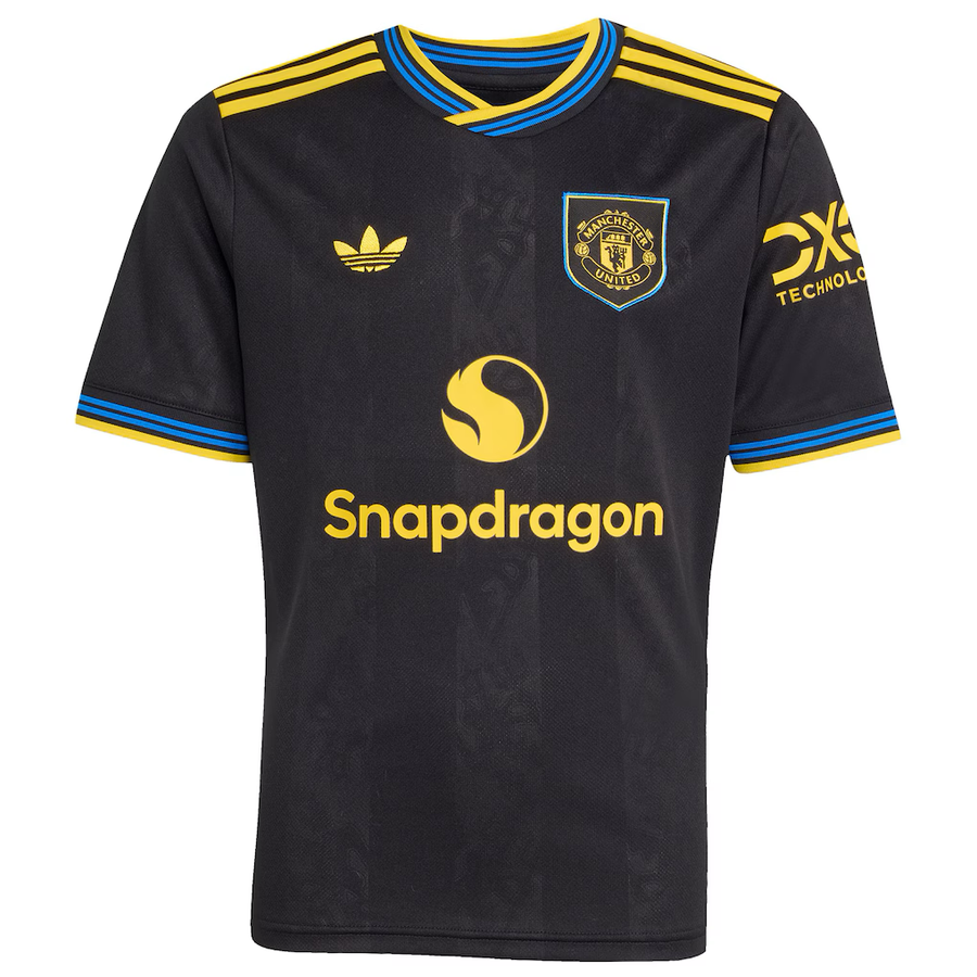 Manchester United Bruno Fernandes Third Jersey 2025/26 (Premier League) – black retro football jersey back view