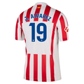 Atlético de Madrid Julián Álvarez Home Jersey 2025/26 – striped retro football jersey front view