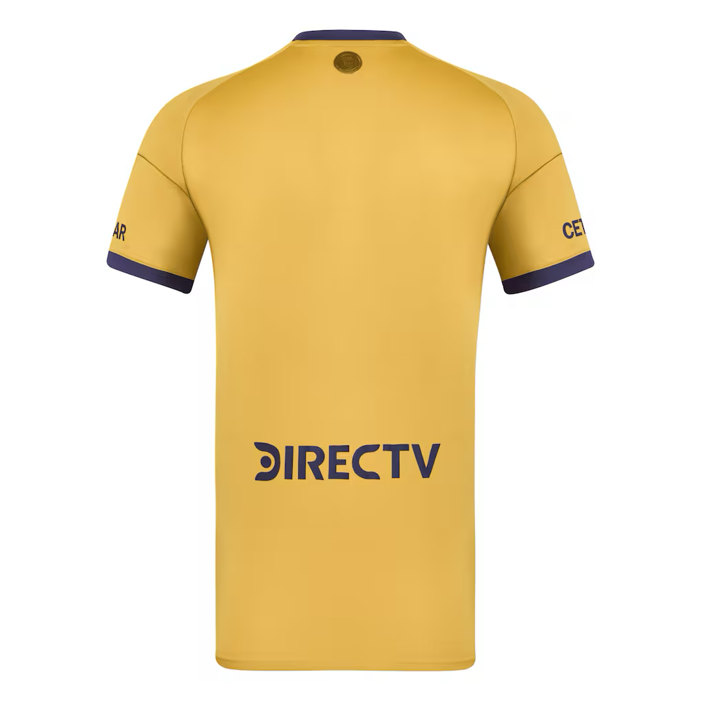 Boca Juniors Away Jersey 2025/2026 – yellow retro football jersey back view