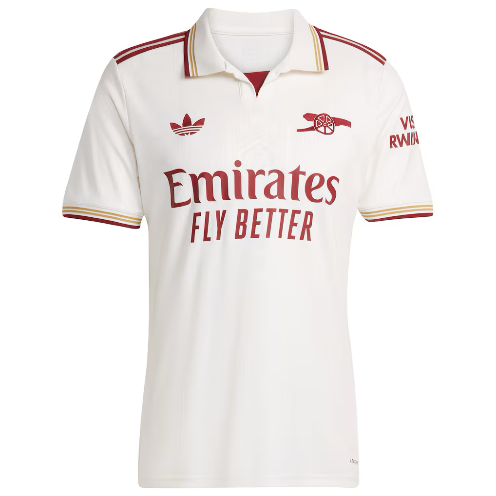 Arsenal Martin Ødegaard Away Jersey 2025/26 (Premier League) – white retro football jersey back view