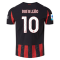 AC Milan Rafa Leão Home Jersey 2025/26 (Serie A Player version) – blue and striped retro football jersey front view
