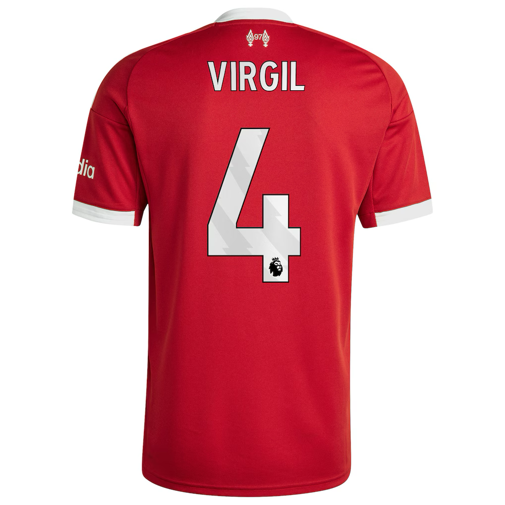 Liverpool Virgil van Dijk Home Jersey 2025/26 – red retro football jersey front view