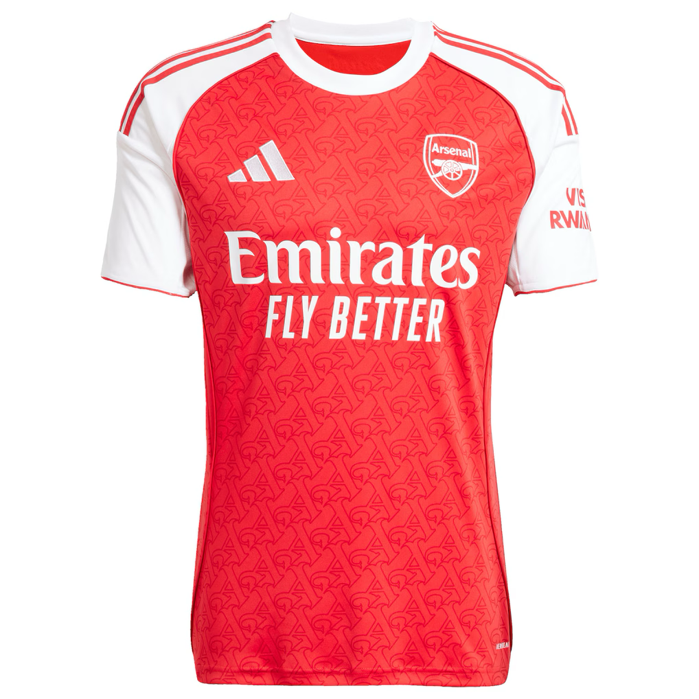Arsenal Eze Home Jersey 2025/26 (Premier League) – red retro football jersey back view