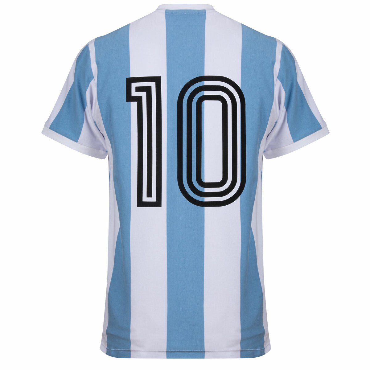 Argentina 1978 Kempes Retro Jersey – striped retro football jersey back view