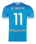 SSC Napoli De Bruyne Home Jersey 2025/26 – striped and blue retro football jersey front view