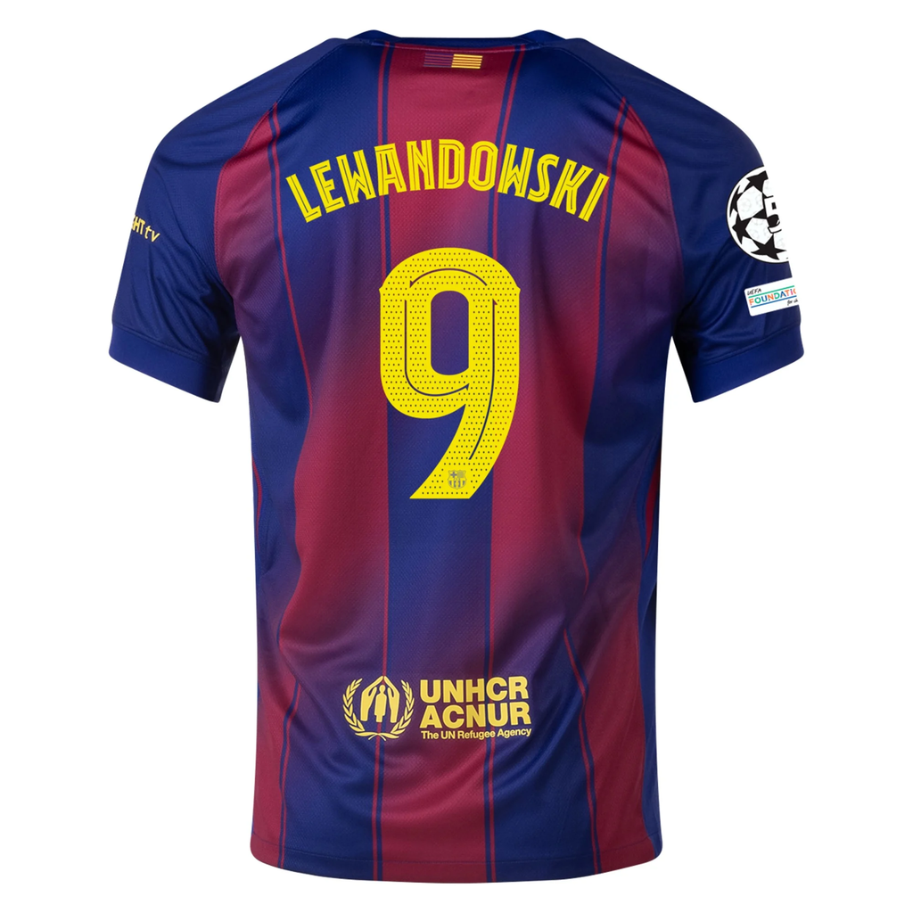 Barcelona Lewandowski Home Jersey 2025/26 (Champions League) – retro football jersey front view