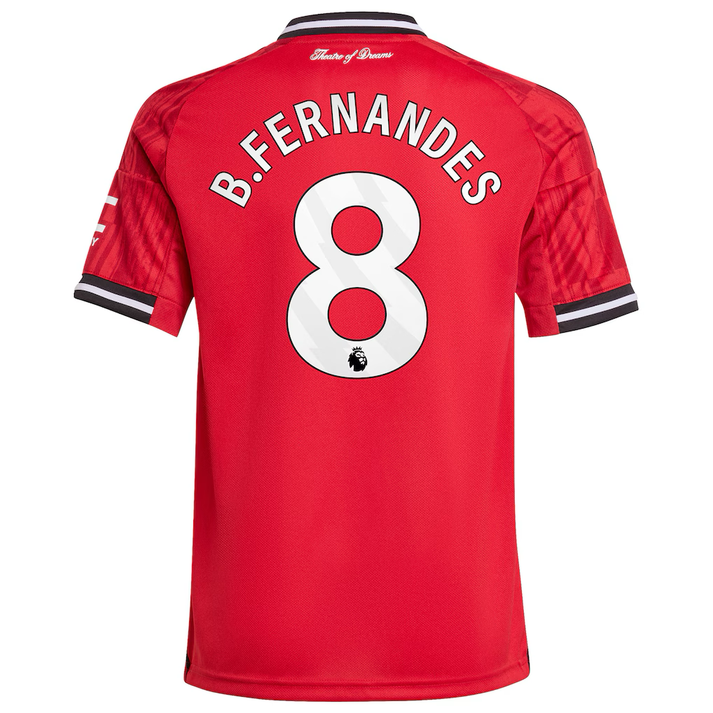 Manchester United Bruno Fernandes Home Jersey 2025/26 (Premier League) – red retro football jersey front view