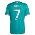 Liverpool Florian Wirtz Third Jersey 2025/26 (Premier League) – green retro football jersey front view