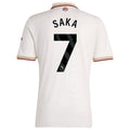 Arsenal Bukayo Saka Away Jersey 2025/26 (Premier League) – striped and white retro football jersey front view
