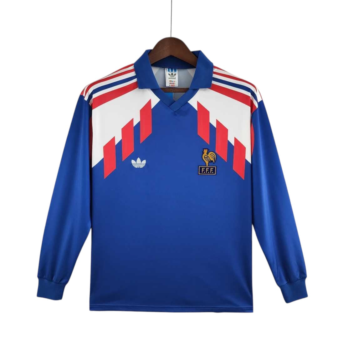 France 1988 Home Retro Jersey Long Sleeve