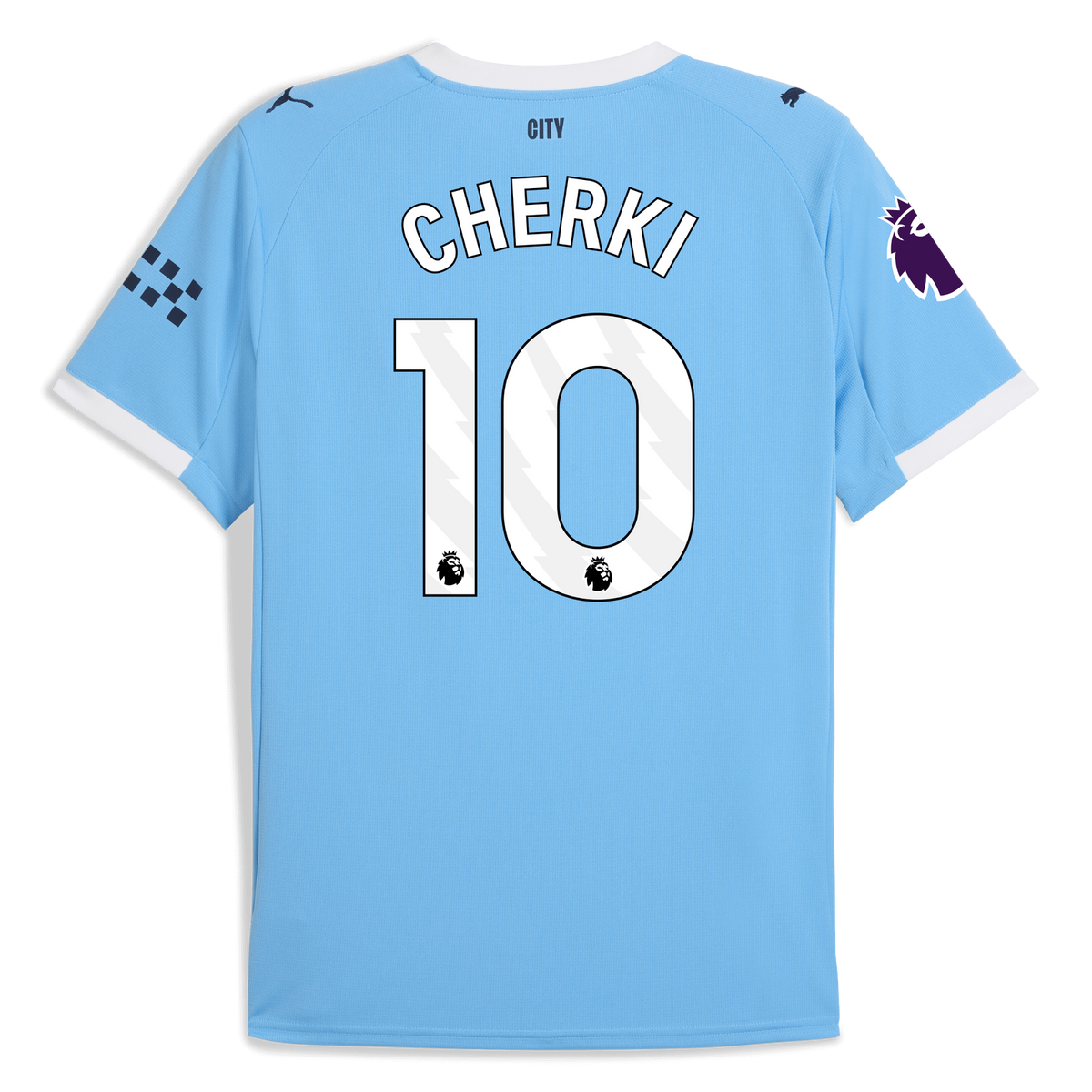 Cherky Manchester City Jersey 2026 (Premier League) – blue and striped retro football jersey front view