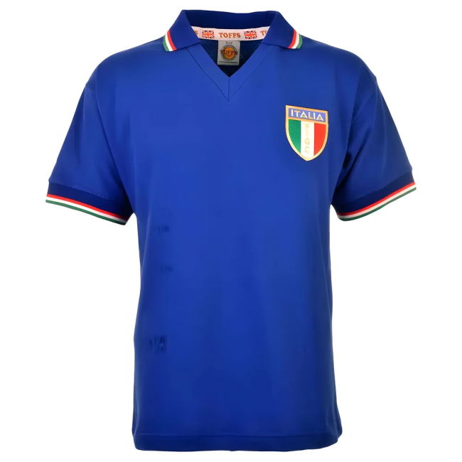 Italy 1982 Rossi Retro Jersey – blue retro football jersey back view