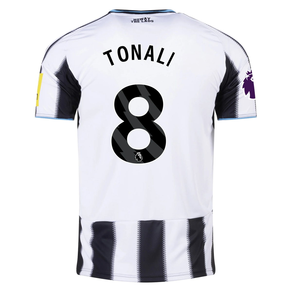 Newcastle United Sandro Tonali Home Jersey 2025/26 – striped retro football jersey front view