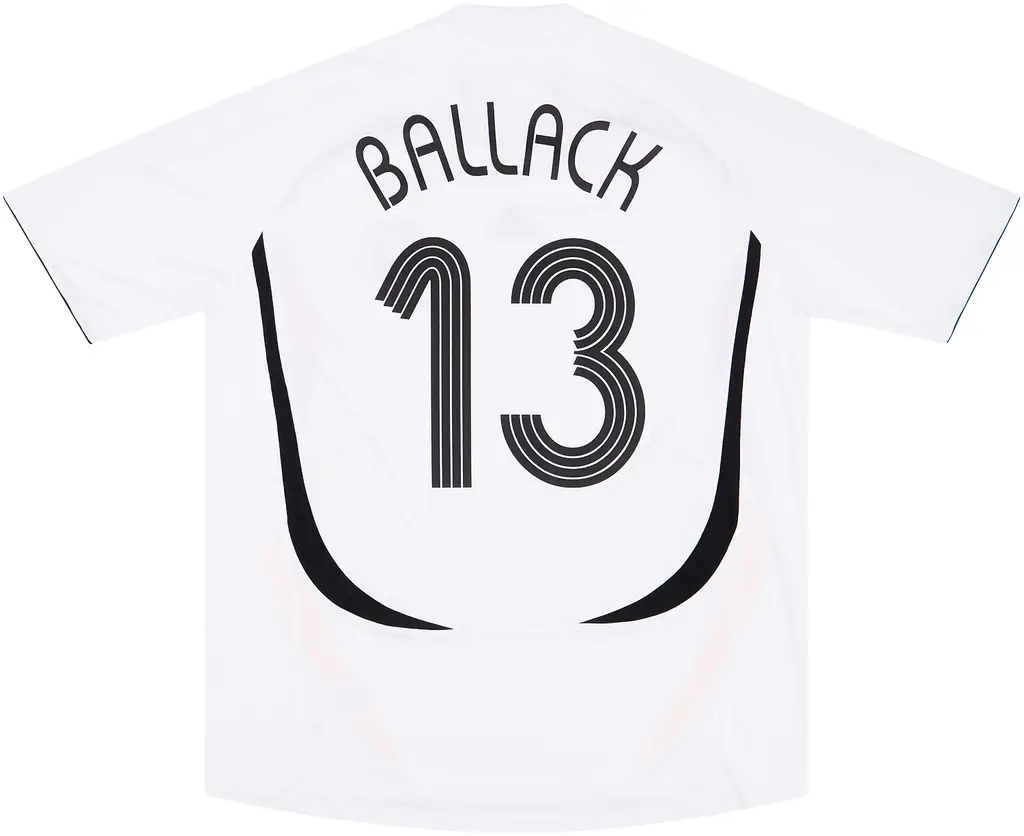 White sports jersey with 'BALLACK' and number '13' on a white background