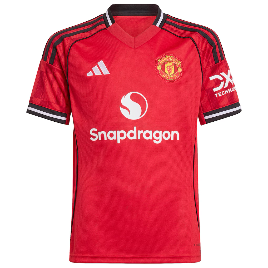 Manchester United Bruno Fernandes Home Jersey 2025/26 (Premier League) – red retro football jersey back view