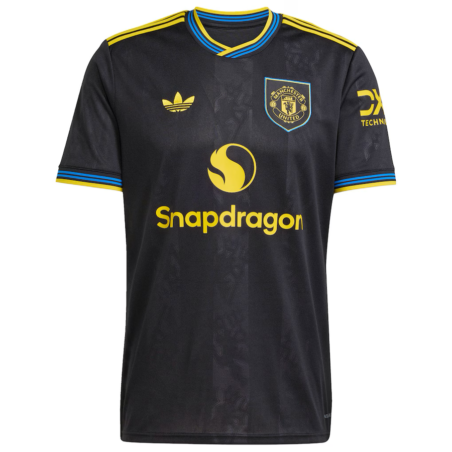 Manchester United Third Jersey 2025/26 (Premier League) – black retro football jersey front view
