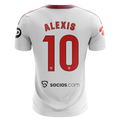 Sevilla FC Alexis Sánchez Home Jersey 2025/26 – white and striped retro football jersey front view