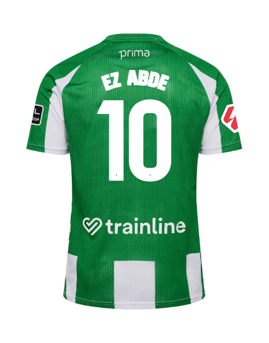 Real Betis Ez Abde Home Jersey 2025/26 – green and striped retro football jersey front view