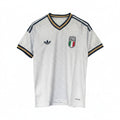 Italy Away Kit 2026 – blue and geometric retro football jersey front view
