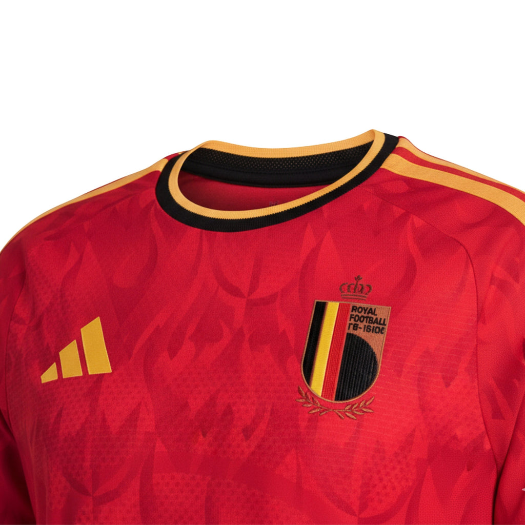 Belgium National Team Home Jersey 2025/26 – red retro football jersey detail view