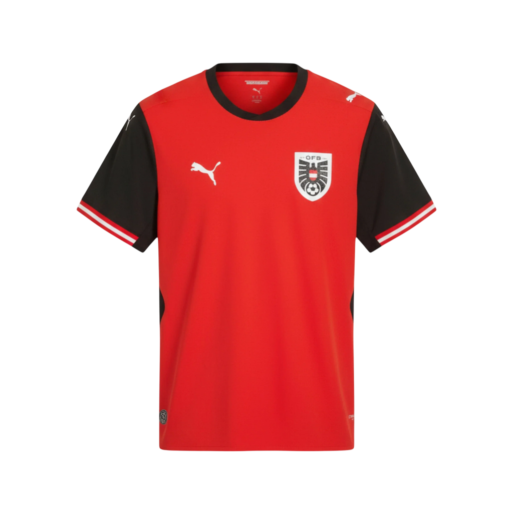 Austria National Team Home Jersey 2025/26 – red retro football jersey front view