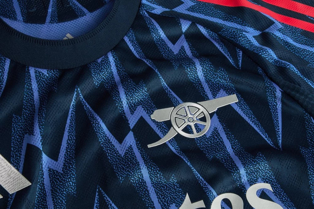 Arsenal Away Kit Gyokeres #14 2025/26 (Premier League) – white retro football jersey detail view