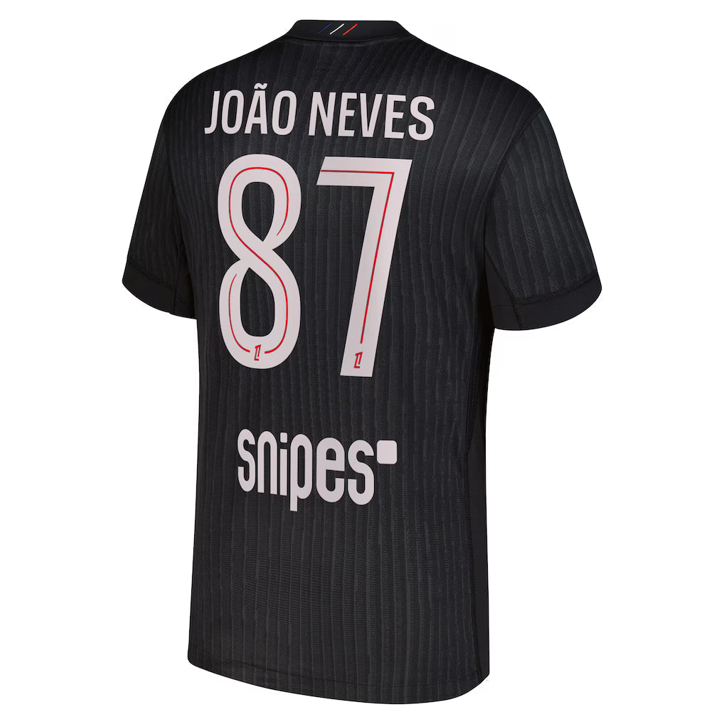 PSG João Neves Away Kit 2025/26 (Ligue 1) - Jordan – retro football jersey front view