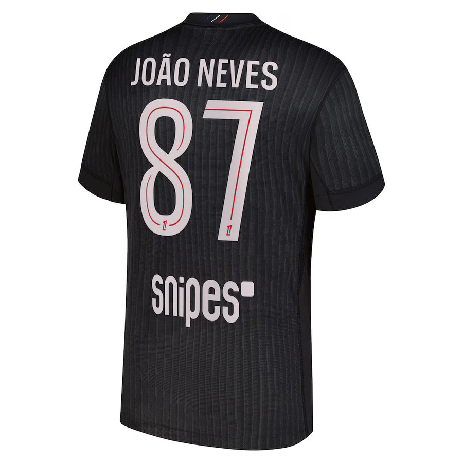 PSG João Neves Away Kit 2025/26 (Ligue 1) - Jordan – retro football jersey front view