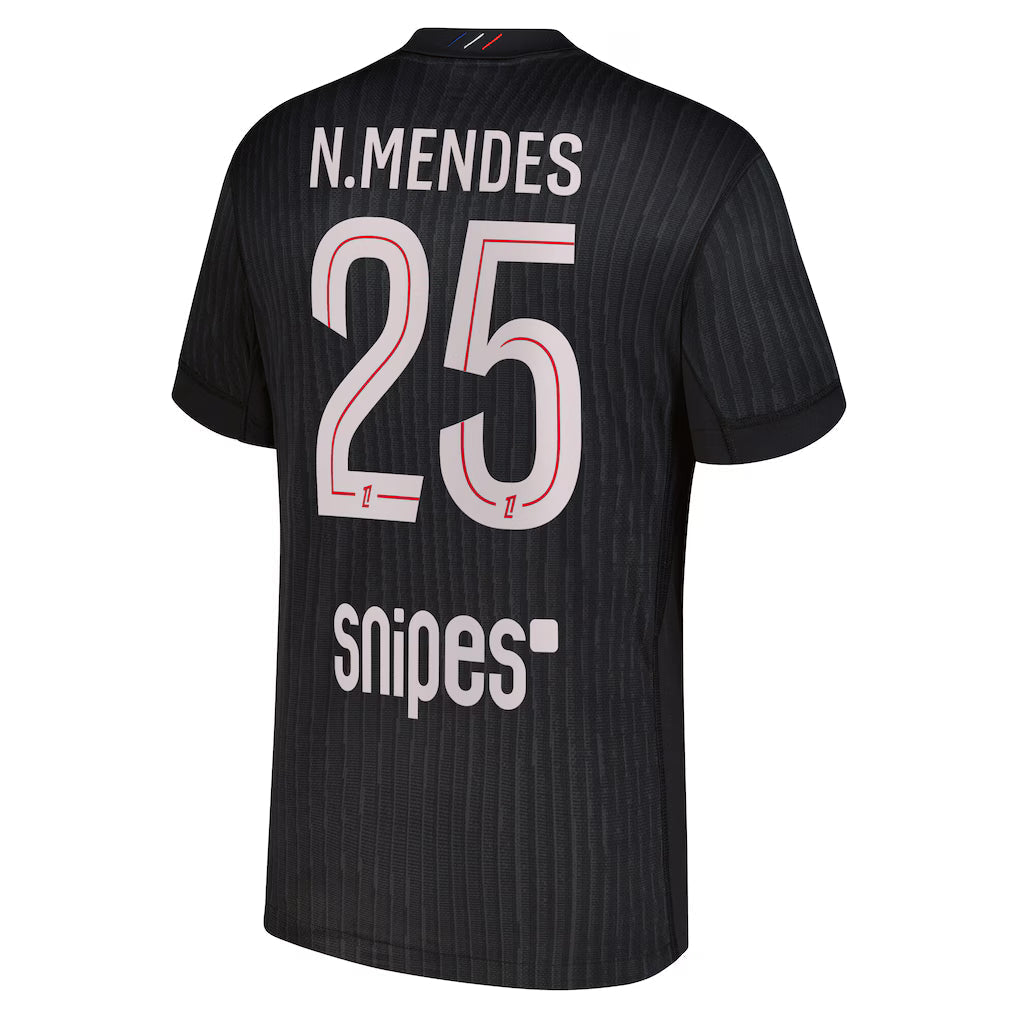 PSG Nuno Mendes 4th Kit 2025/26 (Ligue 1) - Jordan – retro football jersey front view