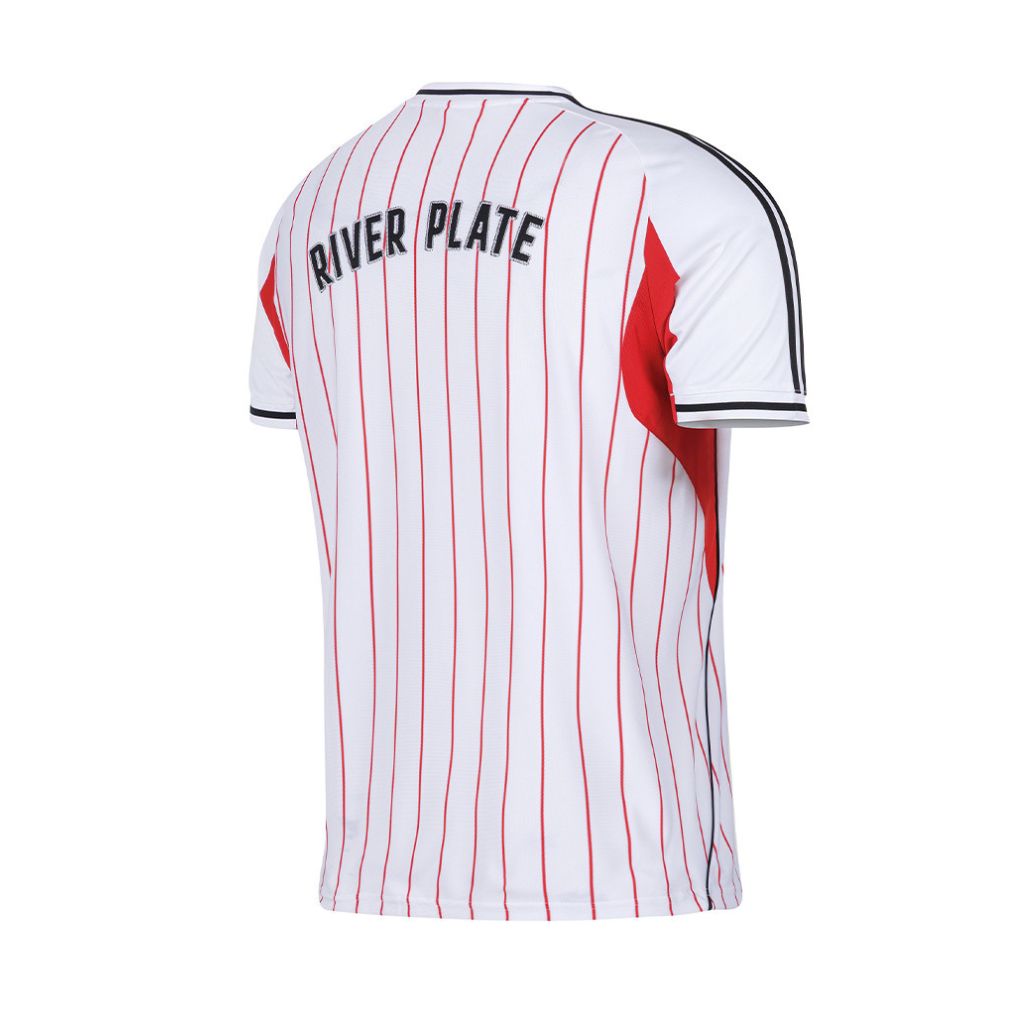 River Plate Adidas Baseball Jersey – striped and red retro football jersey back view